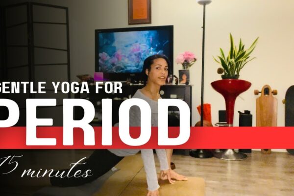 15 Minute Gentle Yoga for Period ❤️ Cramps, PMS, + Menstruation Relief