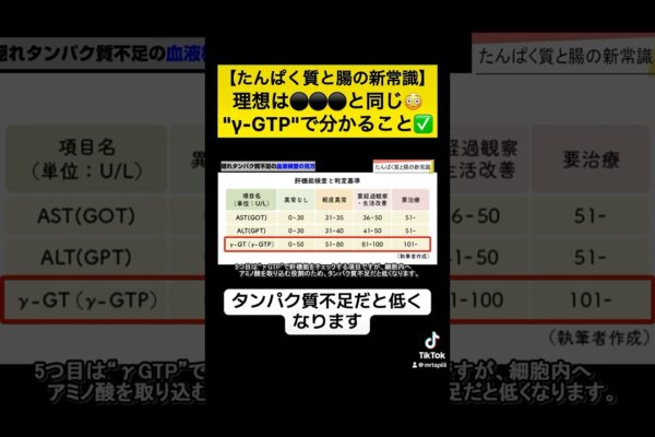 【γ-GTP】※タンパク質不足を見つけるポイント😳🔍🔍